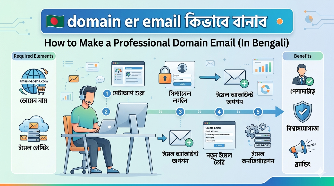 Domain Er Email Kivabe Banabo – সম্পূর্ণ গাইড ২০২৬