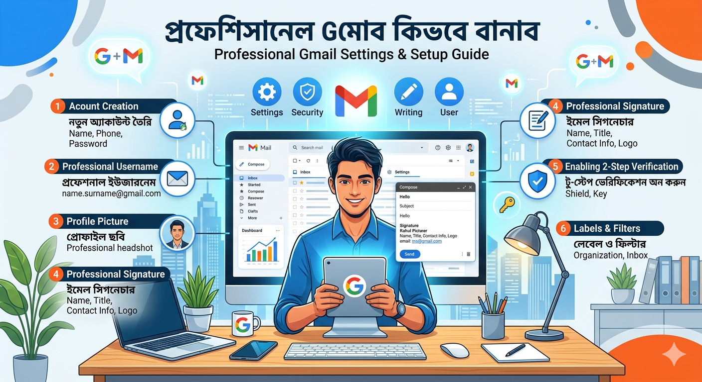 Professional Gmail Kivabe Banabo — সম্পূর্ণ গাইড ২০২৬