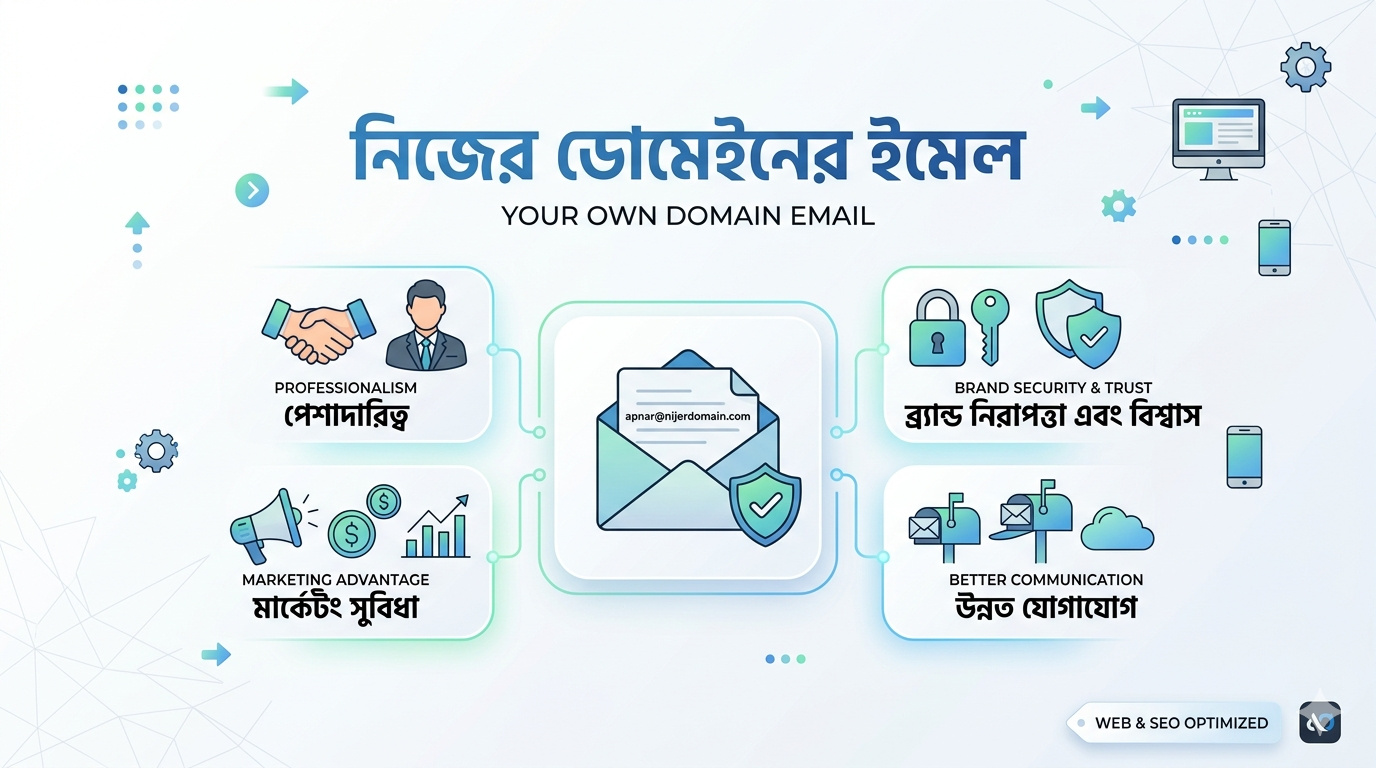 নিজের ডোমেইনের ইমেইল কীভাবে তৈরি করবেন?সহজ ধাপে ধাপে গাইড